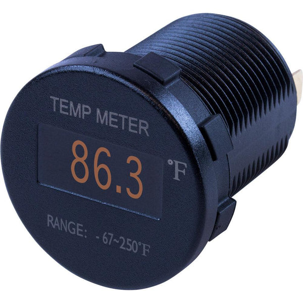 Sea-Dog Round OLED Temperature Meter Fahrenheit w/6 Lead [421610-1] - Essenbay Marine