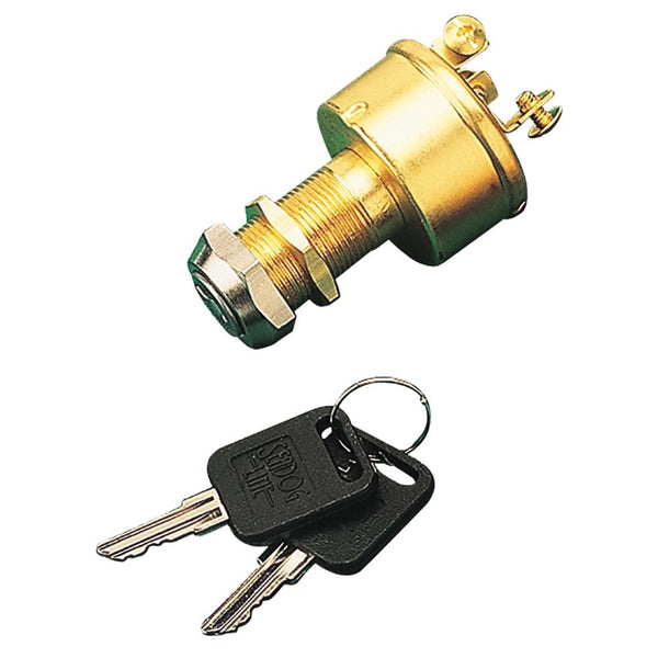 Sea-Dog Brass 3-Position Key Ignition Switch [420350-1] - Essenbay Marine