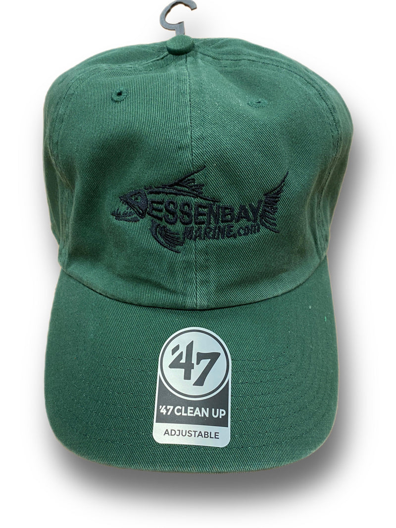 Essenbay Marine '47 Clean Up Adjustable Strap-back Dark Green with Embroidered Black Fish Logo - Essenbay Marine