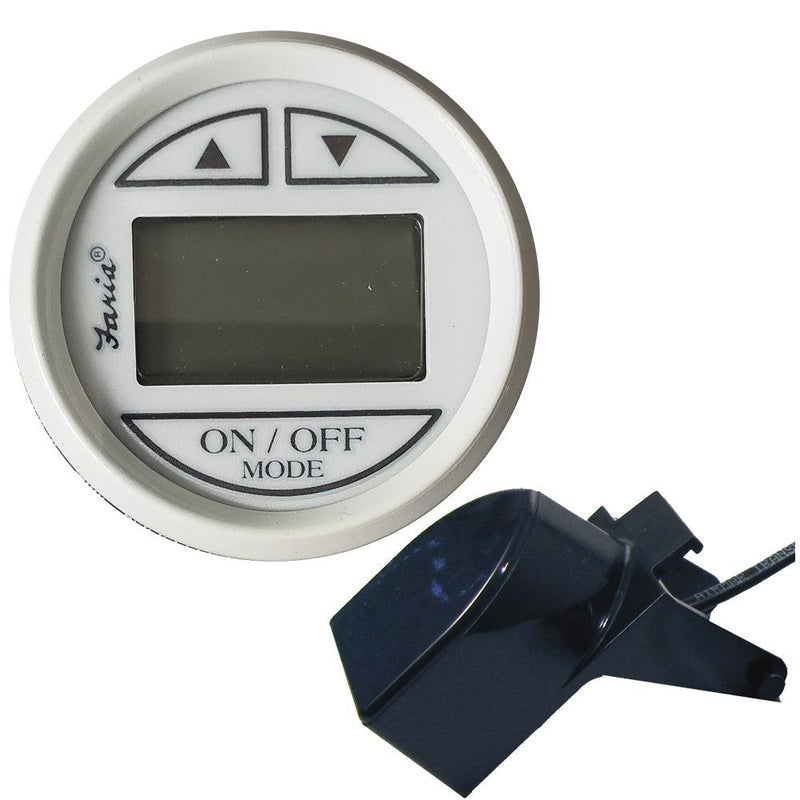 Faria Dress White 2" Depth Sounder w/Transom Mount Transducer [13150] - Essenbay Marine