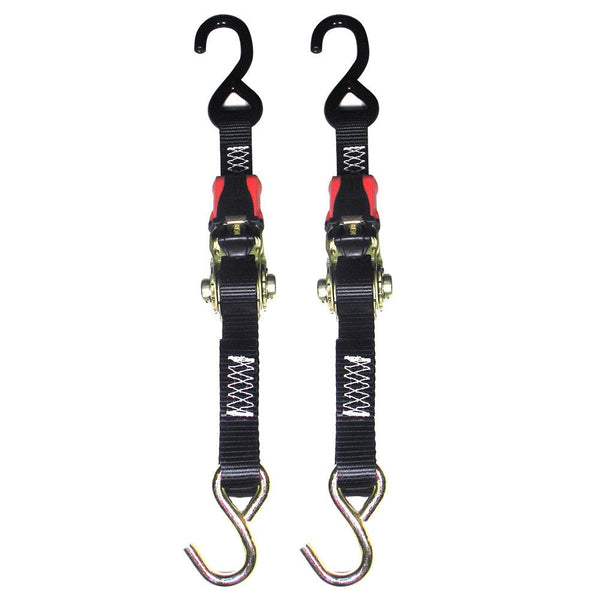 Rod Saver Rubber Ratchet Tie-Down - 1" x 3 - Pair [RTD3] - Essenbay Marine