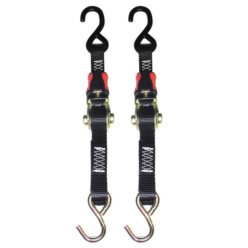 Rod Saver Rubber Ratchet Tie-Down - 1" x 3 - Pair [RTD3] - Essenbay Marine