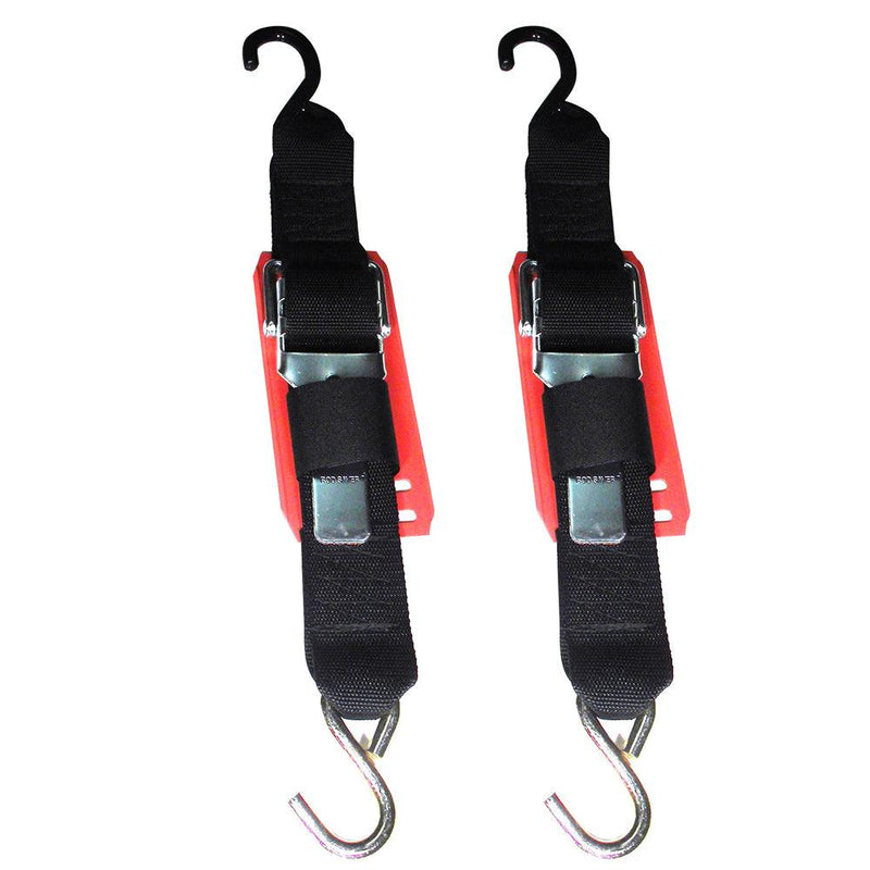 Rod Saver Paddle Buckle Trailer Tie-Down w/Vinyl Pad - 2" x 2 - Pair [2PB2VP] - Essenbay Marine