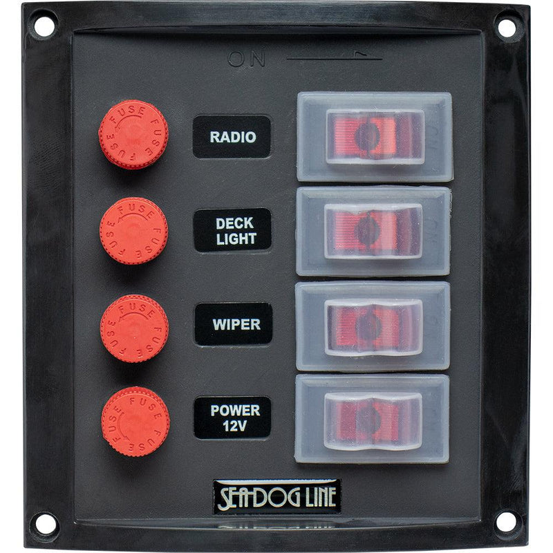 Sea-Dog Splash Guard Switch Panel Vertical - 4 Switch [424016-1] - Essenbay Marine