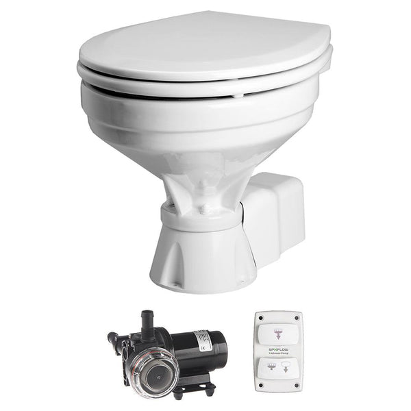 Johnson Pump Aqua T Toilet Silent Electric Comfort - 12V w/Pump [80-47232-01] - Essenbay Marine
