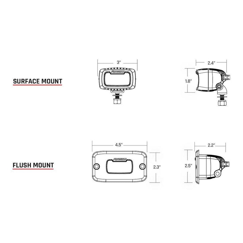 RIGID Industries SR-M Series Pro Diffused Flush Mount - Black [922513] - Essenbay Marine