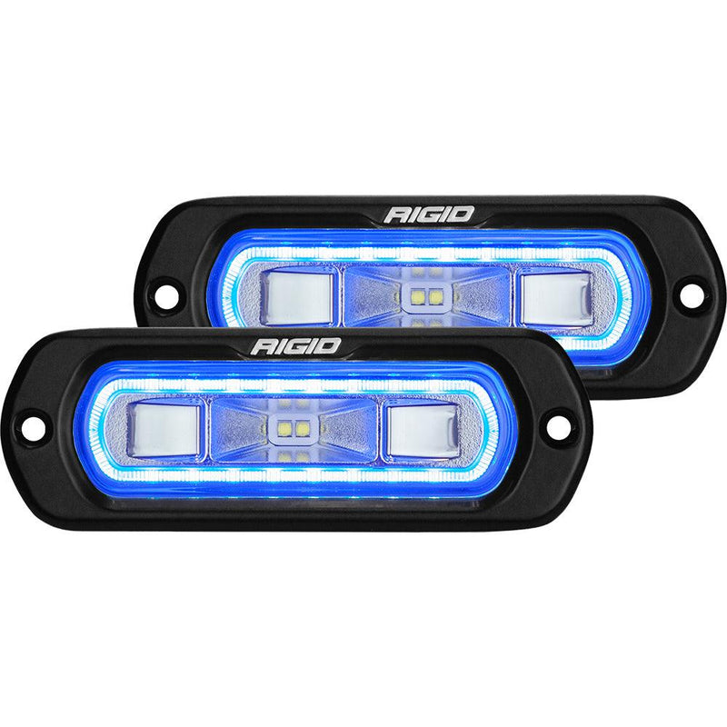 RIGID Industries SR-L Series Flush Mount Spreader Light - Black Housing - Blue Halo [53221] - Essenbay Marine