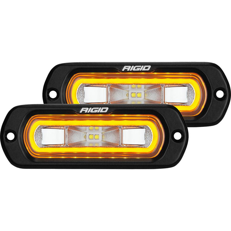 RIGID Industries SR-L Series Flush Mount Spreader Light - Black Housing - Amber Halo [53223] - Essenbay Marine