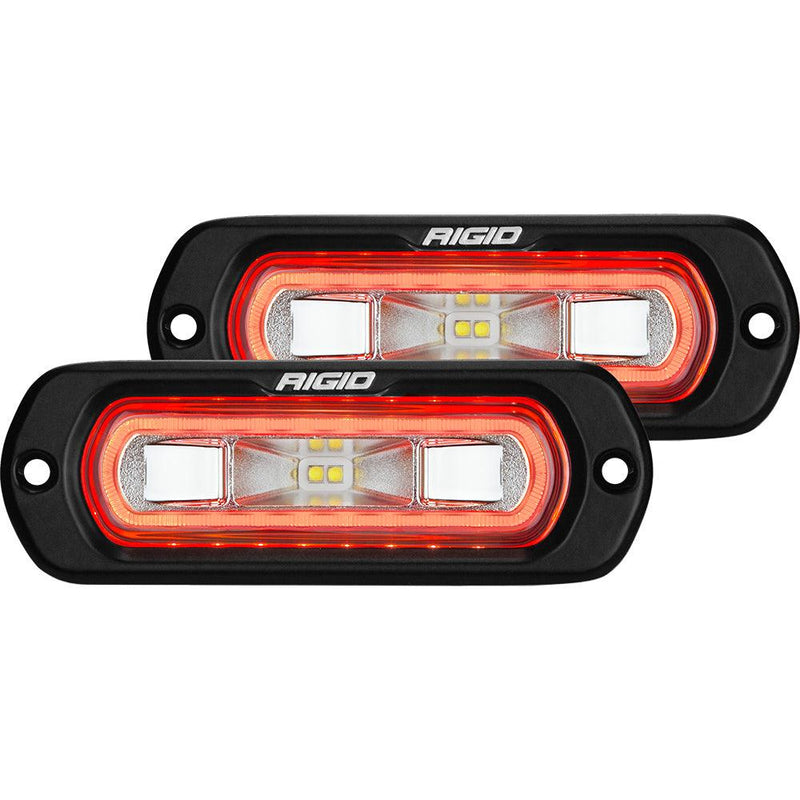 RIGID Industries SR-L Series Flush Mount Spreader Light - Black Housing - Red Halo [53222] - Essenbay Marine