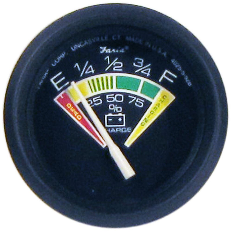 Faria Euro Black 2" Battery Condition Indicator (E to F) [12823] - Essenbay Marine