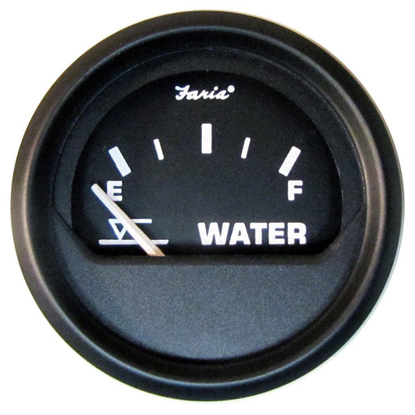 Faria Euro Black 2" Tank Level Gauge - Potable Water [12830] - Essenbay Marine