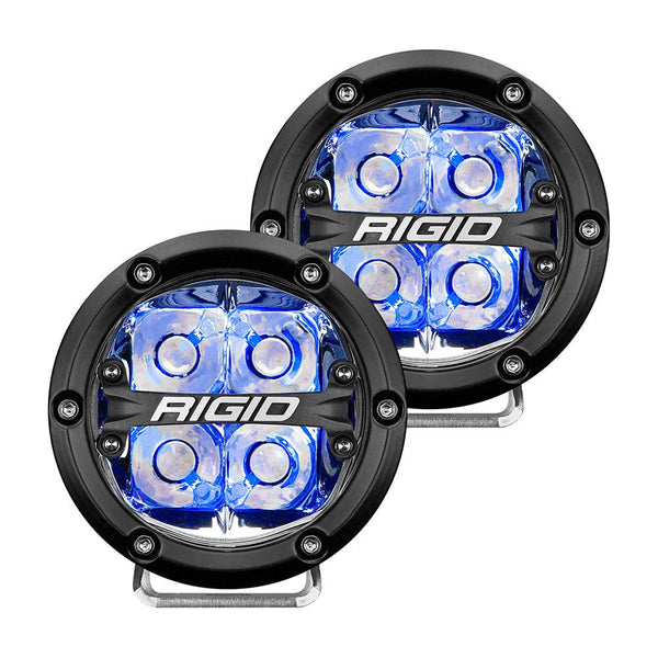 RIGID Industries 360-Series 4" LED Off-Road Spot Beam w/Blue Backlight - Black Housing [36115] - Essenbay Marine