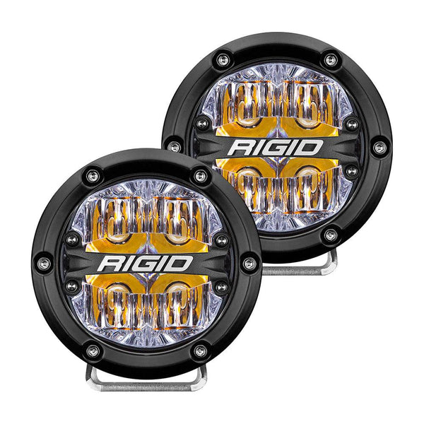 RIGID Industries 360-Series 4" LED Off-Road Fog Light Drive Beam w/Amber Backlight - Black Housing [36118] - Essenbay Marine