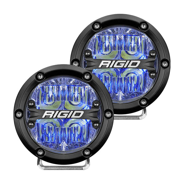 RIGID Industries 360-Series 4" LED Off-Road Fog Light Drive Beam w/Blue Backlight - Black Housing [36119] - Essenbay Marine