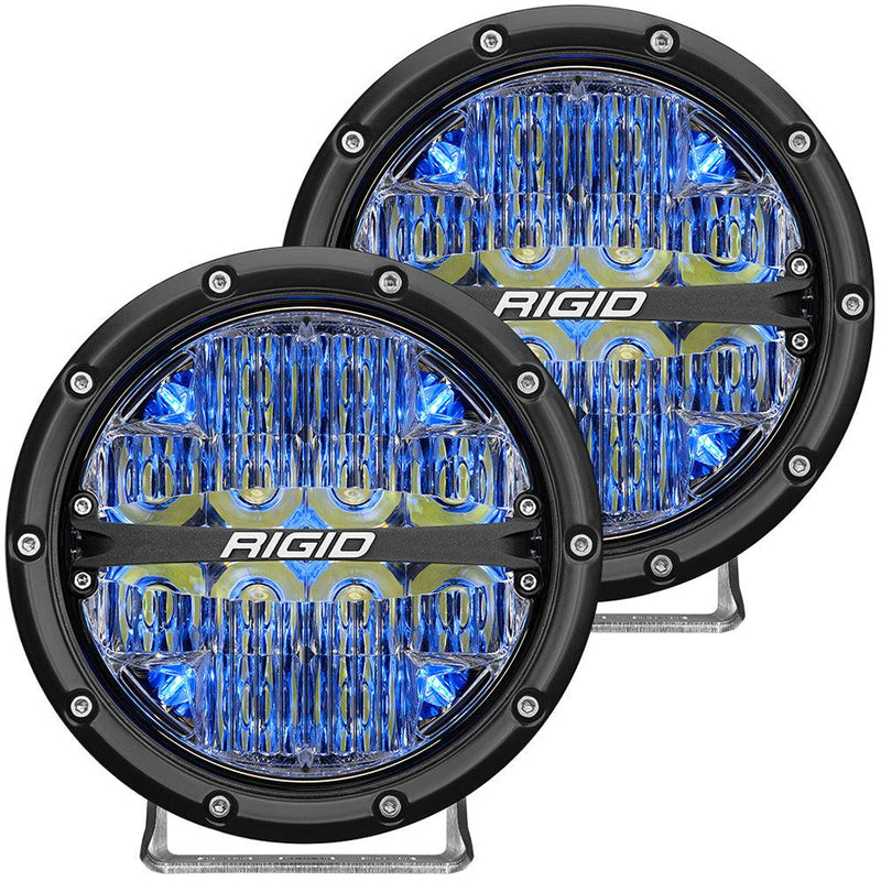 RIGID Industries 360-Series 6" LED Off-Road Fog Light Spot Beam w/Blue Backlight - Black Housing [36202] - Essenbay Marine