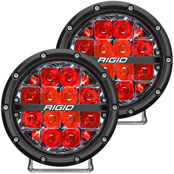 RIGID Industries 360-Series 6" LED Off-Road Fog Light Spot Beam w/Red Backlight - Black Housing [36203] - Essenbay Marine