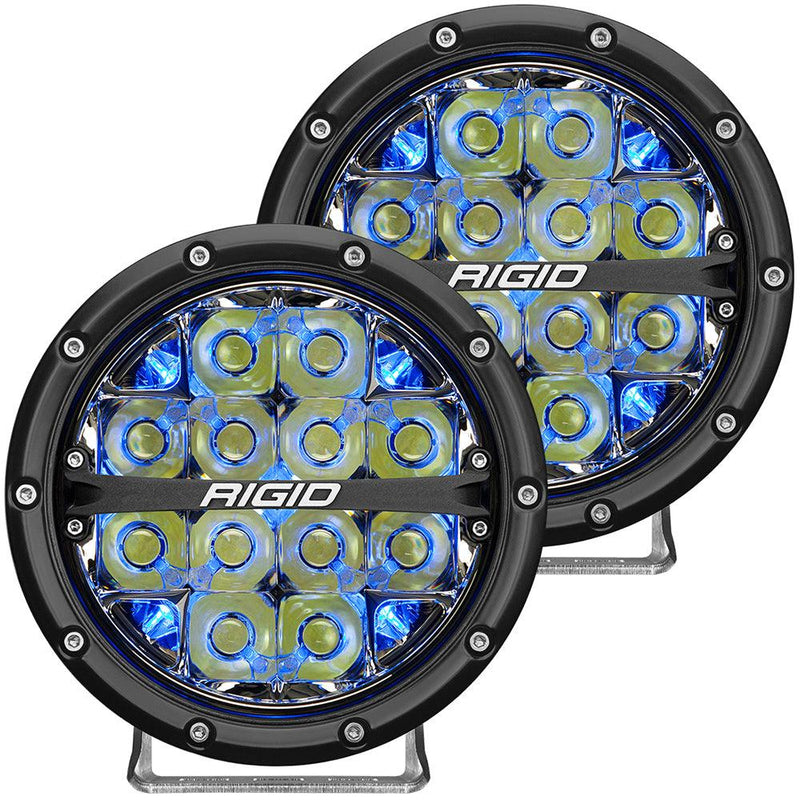 RIGID Industries 360-Series 6" LED Off-Road Fog Light Drive Beam w/Blue Backlight - Black Housing [36207] - Essenbay Marine