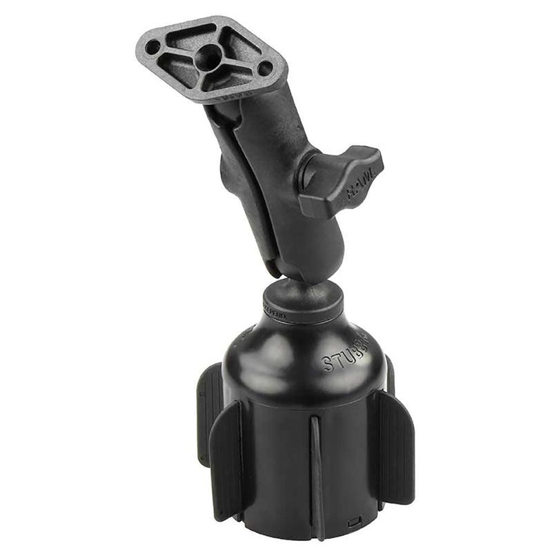 RAM Mount RAM Stubby Cup Holder Mount w/Diamond Plate [RAP-B-299-4-238U] - Essenbay Marine