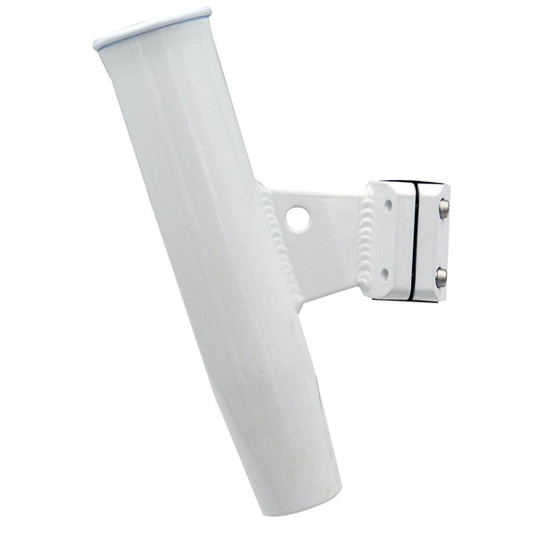 C.E. Smith Aluminum Vertical Clamp-On Rod Holder 1-5/16" OD White Powdercoat w/Sleeve [53716] - Essenbay Marine