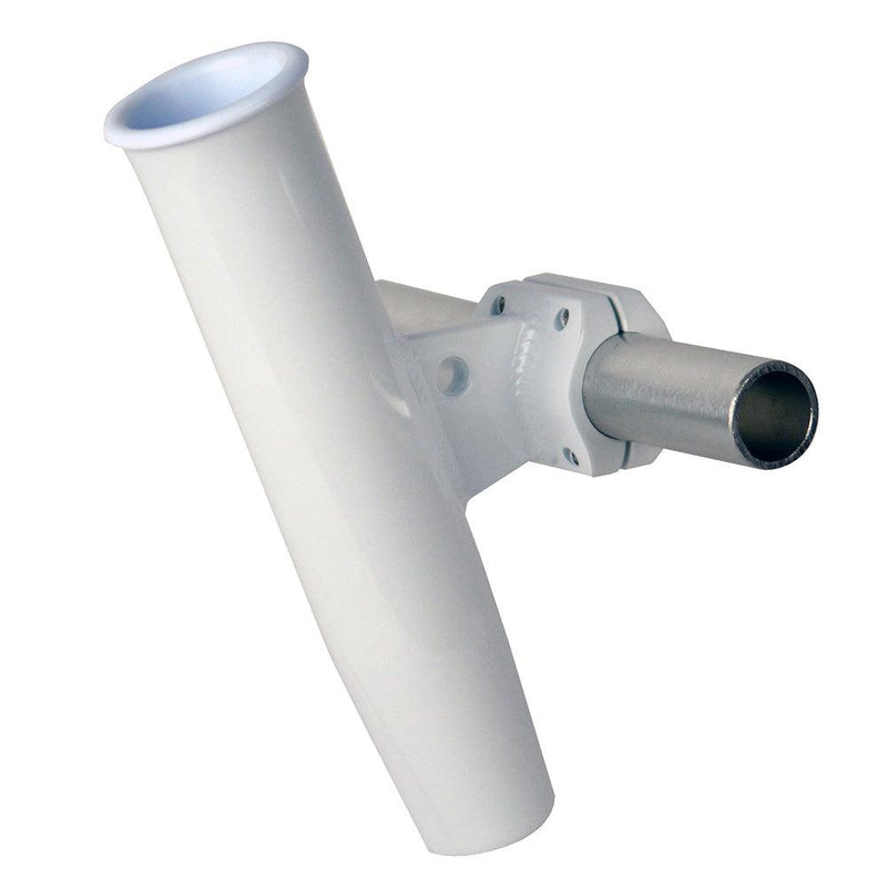 C.E. Smith Aluminum Horizontal Clamp-On Rod Holder 1.66" OD - White Powder Coated w/Sleeve [53721] - Essenbay Marine