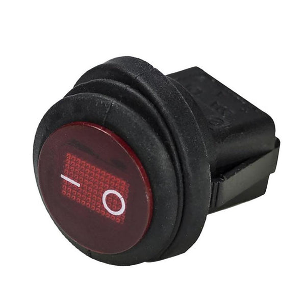 HEISE Rocker Switch - Illuminated Red Round - 5-Pack [HE-RRS] - Essenbay Marine