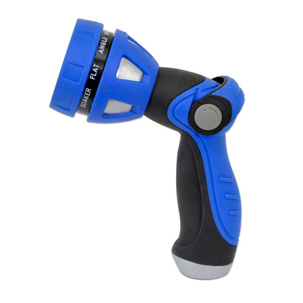 HoseCoil Thumb Lever Nozzle w/Metal Body  Nine Pattern Adjustable Spray Head [WN815] - Essenbay Marine