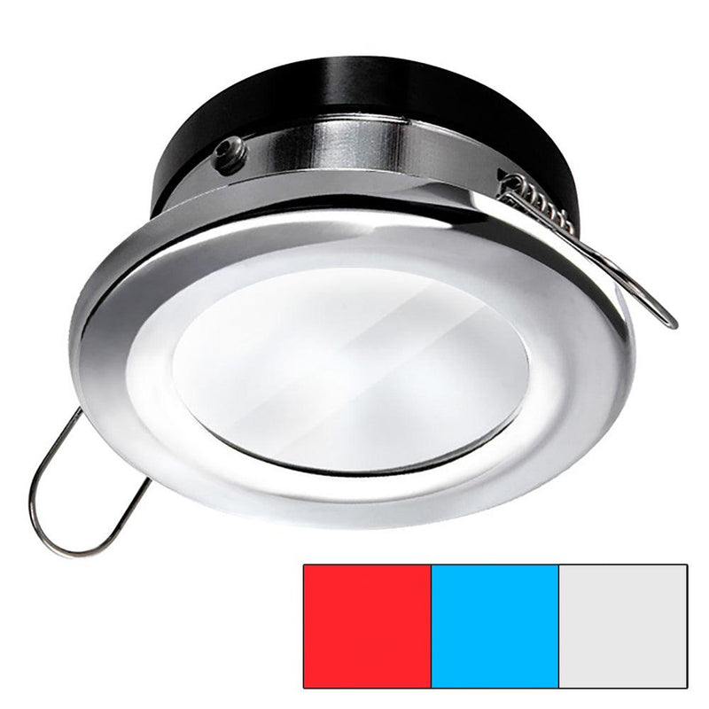 i2Systems Apeiron A1120 Spring Mount Light - Round - Red, Cool White  Blue - Polished Chrome [A1120Z-11HAE] - Essenbay Marine