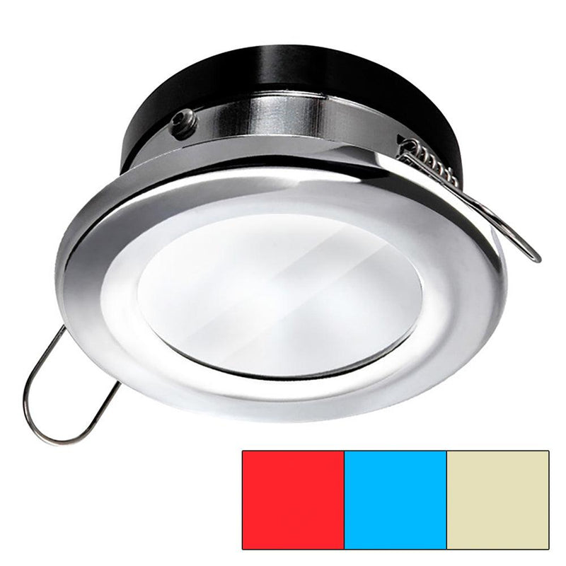 i2Systems Apeiron A1120 Spring Mount Light - Round - Red, Warm White  Blue - Polished Chrome [A1120Z-11HCE] - Essenbay Marine