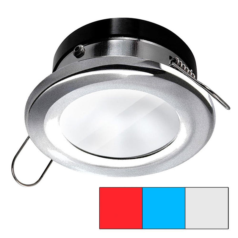 i2Systems Apeiron A1120 Spring Mount Light - Round - Red, Cool White  Blue - Brushed Nickel [A1120Z-41HAE] - Essenbay Marine