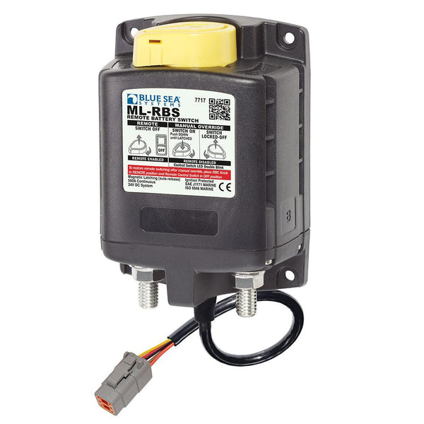 Blue Sea 7717100 ML-RBS Remote Battery Switch with Manual Control Auto Release  Deutsch Connector - 24V [7717100] - Essenbay Marine