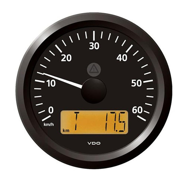 Veratron 3-3/8" (85 mm) ViewLine Speedometer - 0 to 60 KMH - 12/24V - Black Dial  Triangular Bezel [A2C59512367] - Essenbay Marine
