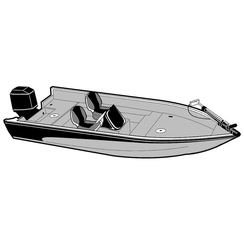 Carver Performance Poly-Guard Styled-to-Fit Boat Cover f/15.5 V-Hull Side Console Fishing Boats - Grey [72215P-10] - Essenbay Marine