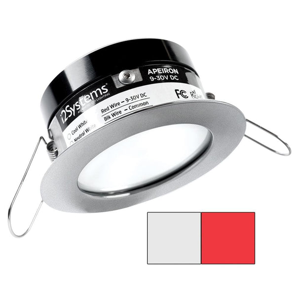 i2Systems Apeiron PRO A503 - 3W Spring Mount Light - Round - Cool White  Red - Brushed Nickel Finish [A503-41AAG-H] - Essenbay Marine