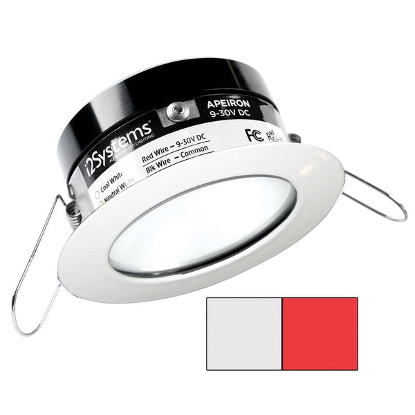 i2Systems Apeiron PRO A503 - 3W Spring Mount Light - Round - Cool White  Red - White Finish [A503-31AAG-H] - Essenbay Marine