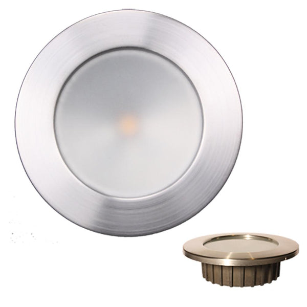 Lunasea ZERO EMI Recessed 3.5 LED Light - Warm White w/Brushed Stainless Steel Bezel - 12VDC [LLB-46WW-0A-BN] - Essenbay Marine