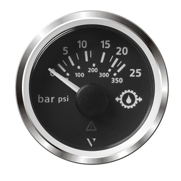 Veratron 52MM (2-1/16") ViewLine Transmission Oil Pressure 25 Bar/350 PSI - Black Dial  Chrome Triangular Bezel [A2C59514137] - Essenbay Marine