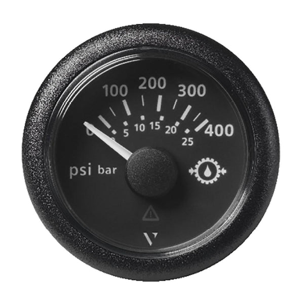 Veratron 2-1/16" (52mm) ViewLine Transmission Oil Pressure 400 PSI/25 Bar - Black Dial  Round Bezel [A2C59514145] - Essenbay Marine