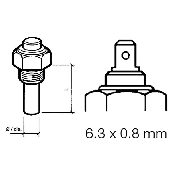 Veratron Engine Oil Temperature Sensor - Single Pole, Common Ground - 50-150C/120-300F - 6/24V - M14 x 1.5 Thread [323-801-004-002N] - Essenbay Marine