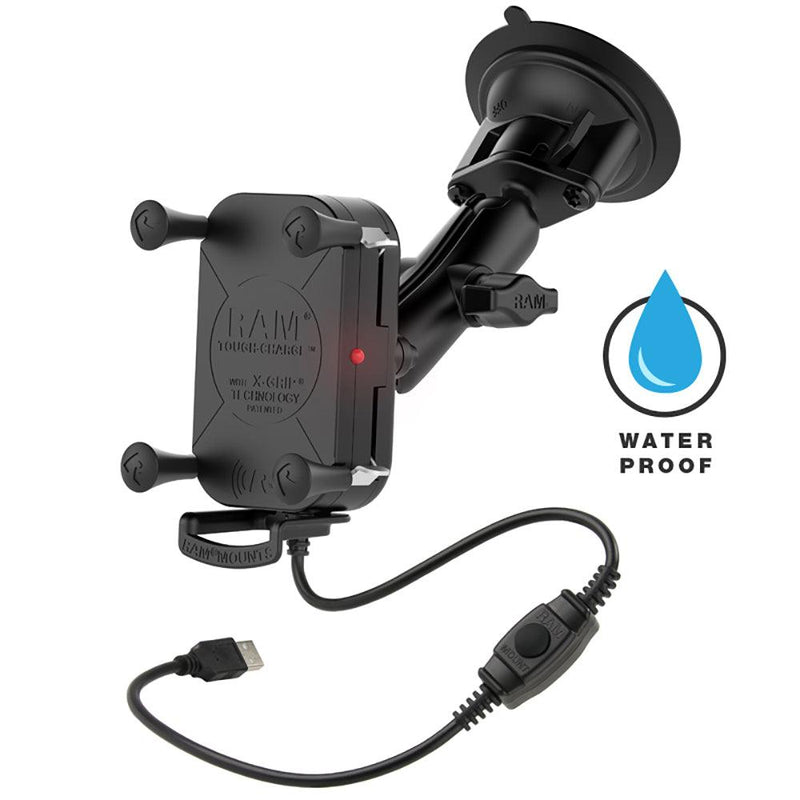 RAM Mount Tough-Charge Waterproof Wireless Charging Suction Cup Mount [RAM-B-166-UN12W] - Essenbay Marine