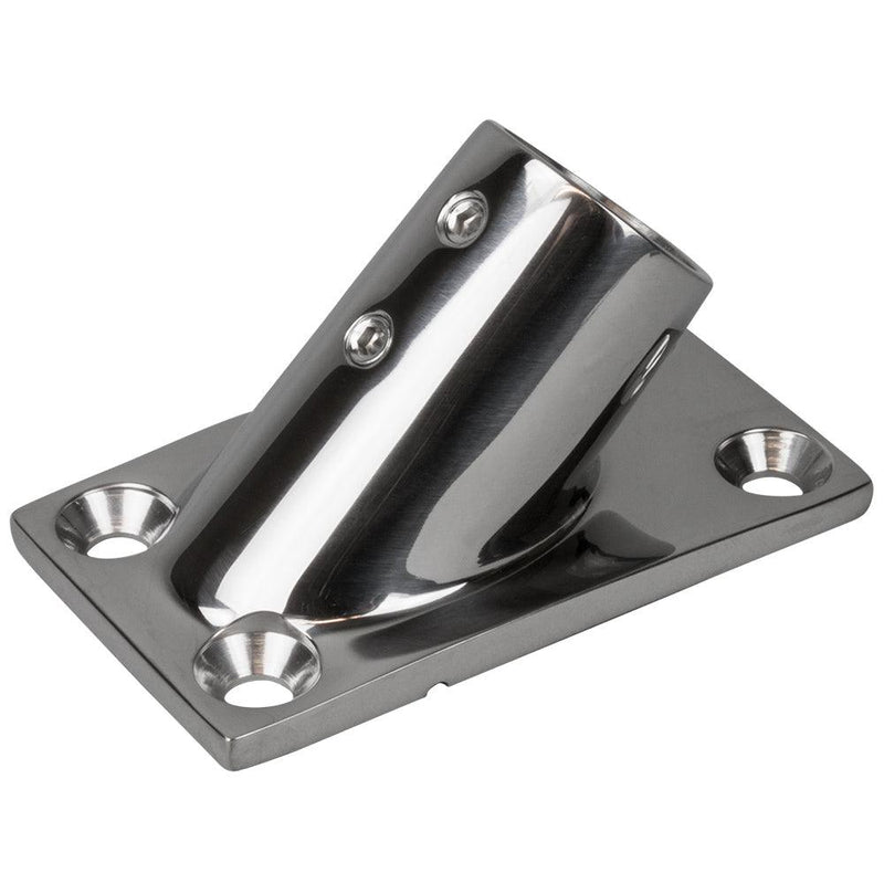 Sea-Dog Rail Base Fitting Rectangular Base 45 316 Stainless Steel - 3-1/4" x 1-7/8" - 1" OD [281451-1] - Essenbay Marine