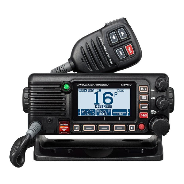 Standard Horizon GX2400B Matrix Black VHF w/AIS, Integrated GPS, NMEA 2000 30W Hailer,  Speaker Mic [GX2400B] - Essenbay Marine