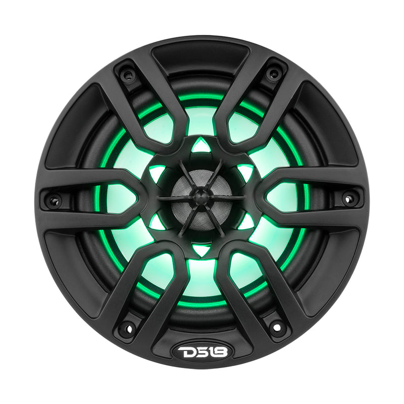 DS18 HYDRO 6.5" 2-Way Marine Speakers w/RBG LED Lights 300W - Matte Black [NXL-6BK] - Essenbay Marine