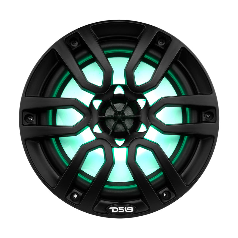 DS18 HYDRO 8" 2-Way Marine Speakers w/RGB LED Lights 375W - Matte Black [NXL-8BK] - Essenbay Marine