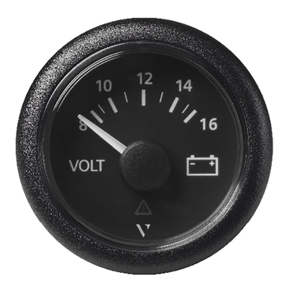 Veratron 52 MM (2-1/16") ViewLine Voltmeter - 8 to16V - Black Dial  Bezel [A2C59512545] - Essenbay Marine