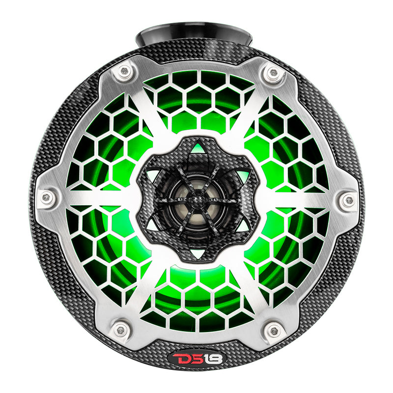 DS18 HYDRO 6.5" Compact Wakeboard Pod Tower Speaker w/RGB LED Lights - 375W - Black Carbon Fiber [CF-PS6] - Essenbay Marine