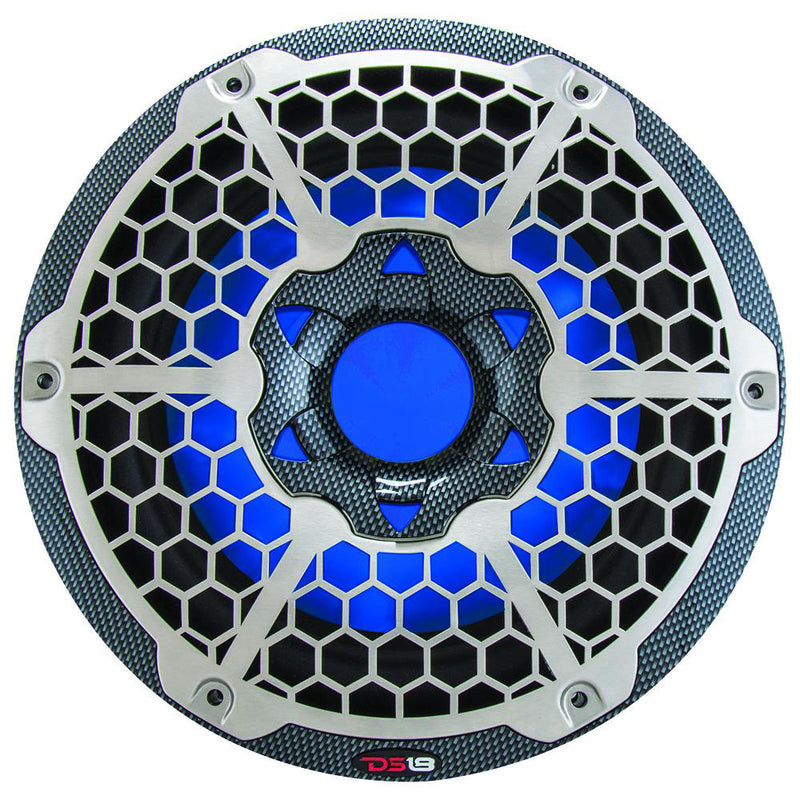 DS18 HYDRO 10" Subwoofer w/RGB Lights - 600W - Carbon Fiber [CF-10SUB] - Essenbay Marine