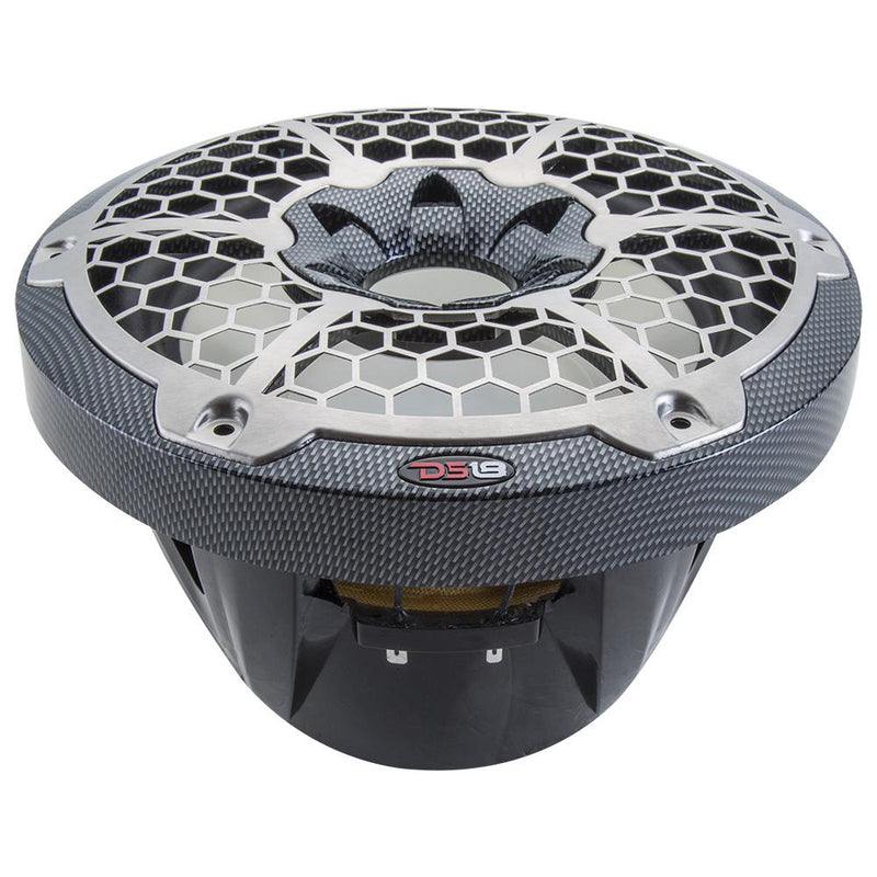 DS18 HYDRO 10" Subwoofer w/RGB Lights - 600W - Carbon Fiber [CF-10SUB] - Essenbay Marine