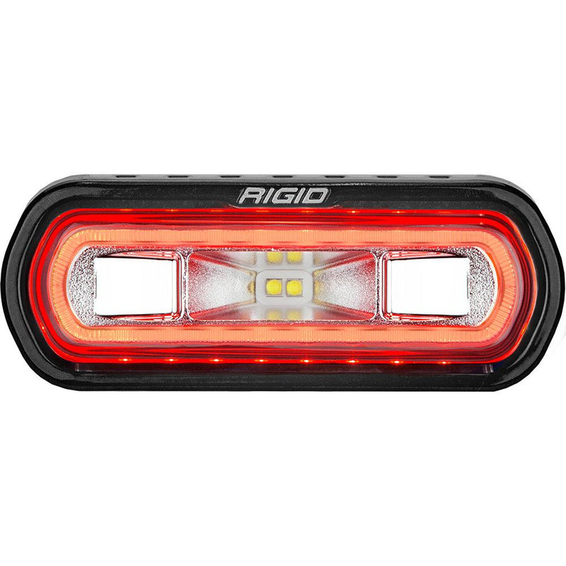 RIGID Industries SR-L Series Marine Spreader Light - Black Surface Mount - White Light w/Red Halo [52102] - Essenbay Marine