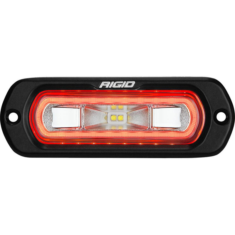 RIGID Industries SR-L Series Marine Spreader Light - Black Flush Mount - White Light w/Red Halo [52202] - Essenbay Marine