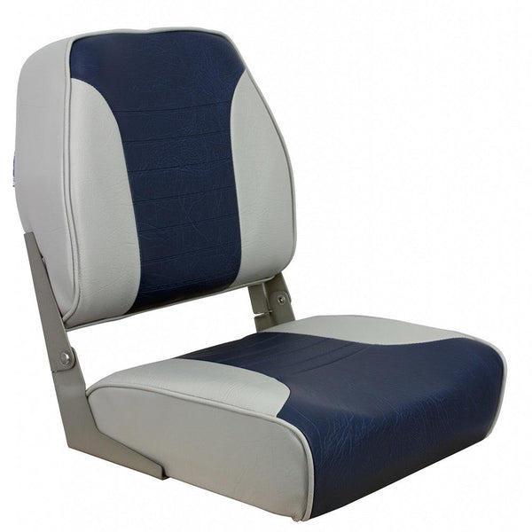 Springfield Economy Multi-Color Folding Seat - Grey/Blue [1040651] - Essenbay Marine